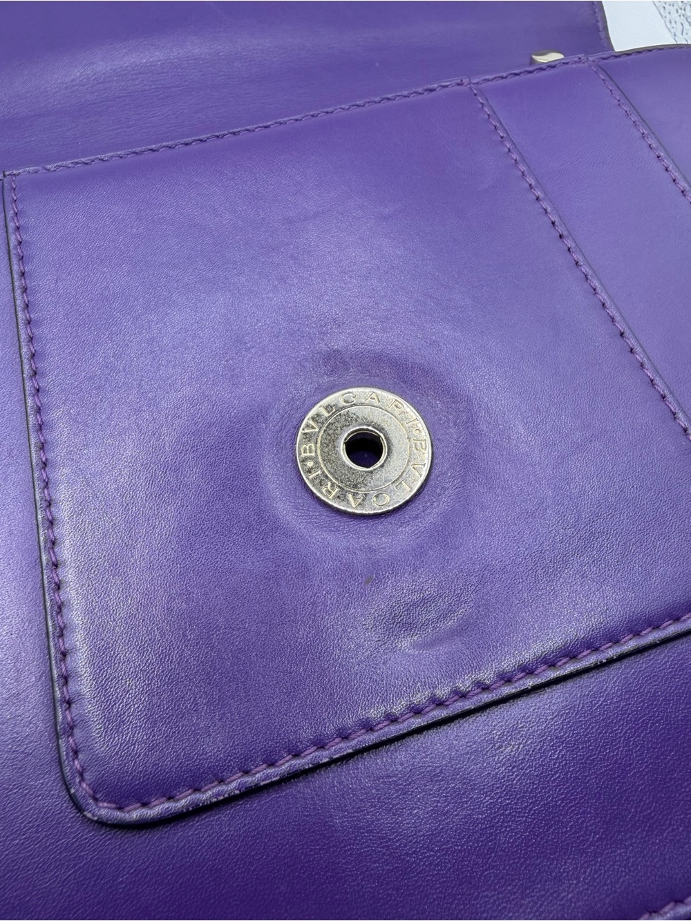 Bvlgari Purple Calfskin Serpenti Forever Crossbody Bag with Gold Chain & Mirror - Picture 6 of 16
